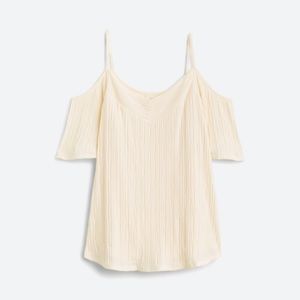 Off-white cold shoulder knit top
